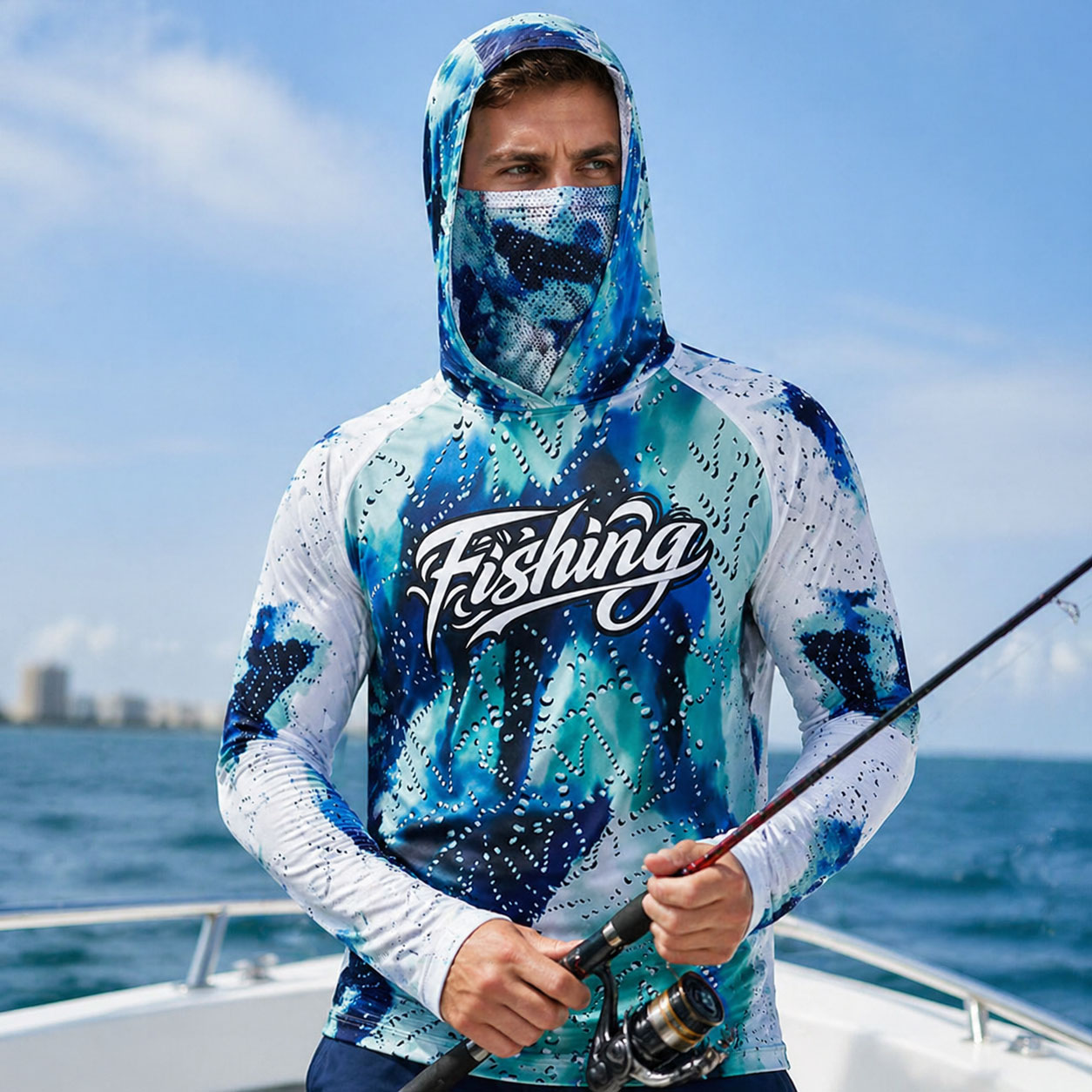 Running Gear Outdoor - قميص رياضي للركض مع غطاء للرأس