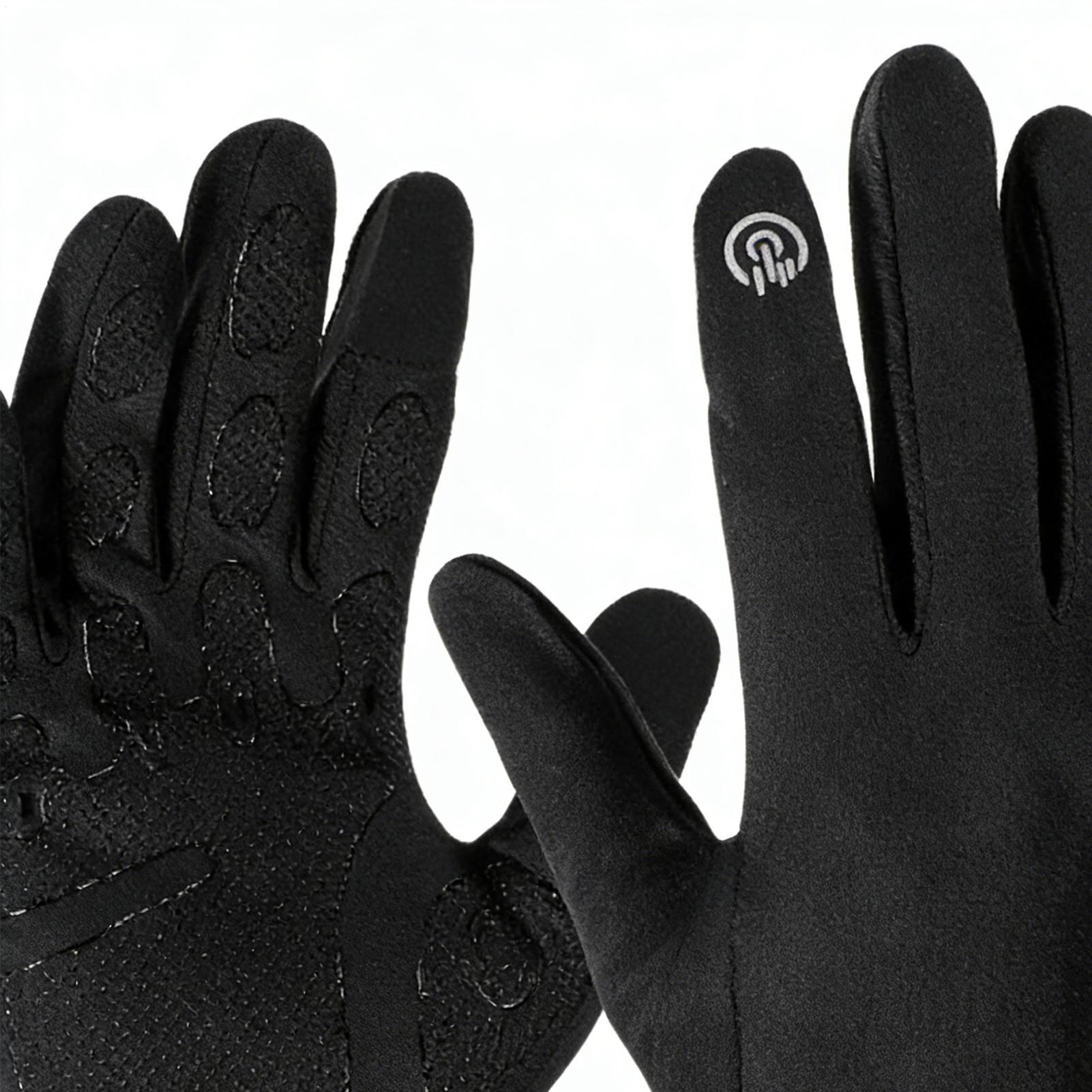 Running Gear Cold Weather - قفازات ركوب الدراجات الدافئة كاملة الأصابع