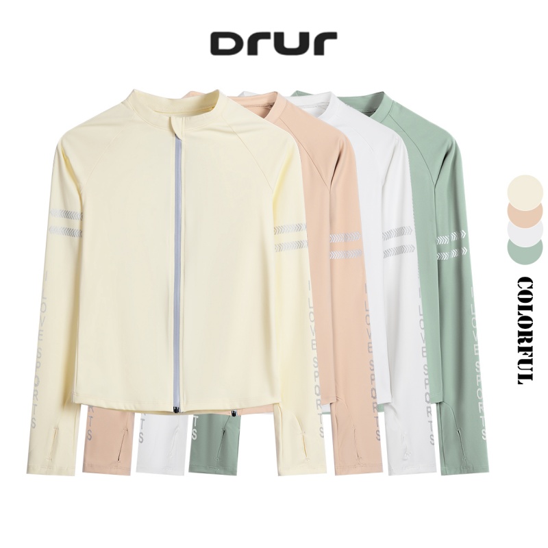 DRUR النساء أداء اليوغا قمم تن - مراجعة Running Gear Long Sleeve وسعره